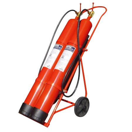 20 Kg CO2 Fire Extinguisher Trolley with - 2 Bottles [0220C]