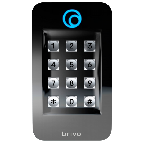BRIVO® Dual-Technology 13.56 MHz + BLE Standalone Reader with Keypad (Black) - Single Gang [B-ACS100-E-BSK-B]