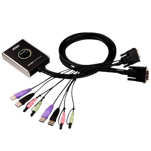 2-Port USB DVI/Audio Cable KVM ATEN™ Switch [CS682-AT]