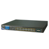 PLANET™ Wireless AP Managed Switch with 24-Port 802.3at PoE + 4-Port 10G SFP+ + LCD Touch Screen and 48VDC Redundant Power - L2 (400W) [WS-2864PVR]