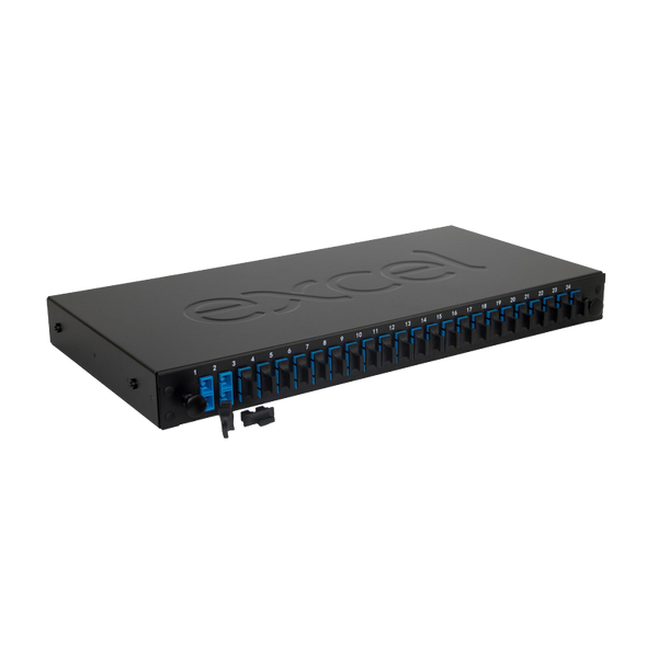 EXCEL® 24 Way Singlemode Fibre Optic Panel - 24 SC Duplex (48 Fibres) Adap. [200-411]