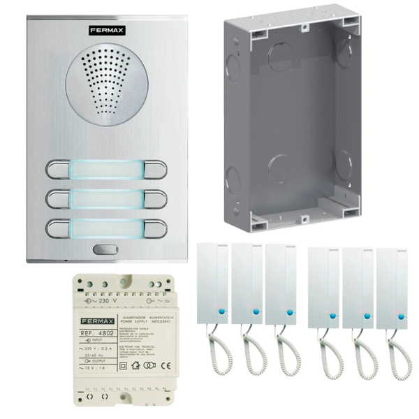 FERMAX® CITY™ 4+N 6/L Kit (CITY™ Entry Panel and LOFT™ Phones) [4866]