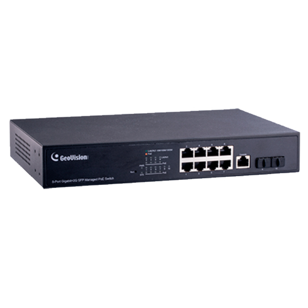 Manageable Gigabit PoE+ GEOVISION™ GV-APOE0811 8-Port PoE+ (+ 2SFP) Switch - 140W [84-APOE081-301*]