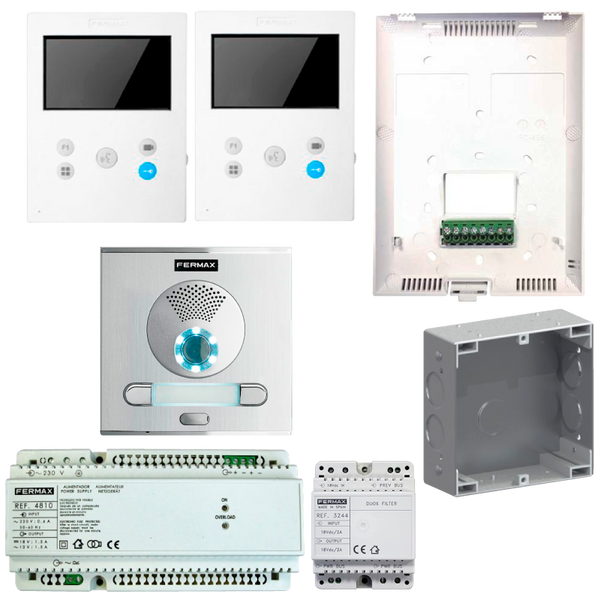 FERMAX® VEO-XS™ DUOX™ 2/L Kit (CITY™ Entry Panel and VEO-XS™ Monitors) [9432]