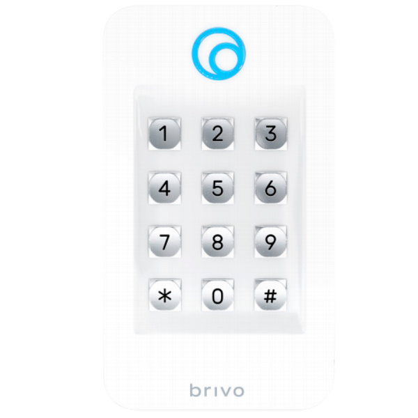 BRIVO® Tri-Technology 125 KHZ + 13.56 MHz + BLE Standalone Reader with Keypad (White) - Single Gang [B-ACS100-E-BSPK-W]