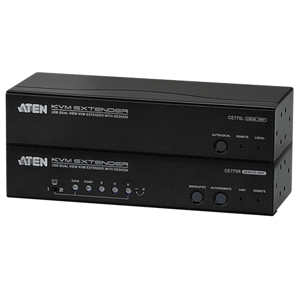 ATEN™ USB VGA Dual View Cat 5 KVM Extender with Deskew (1280 x 1024@300m) [CE775-AT-G]