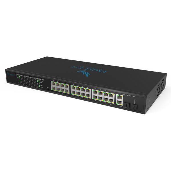 Eagle Eye™ 24-Port (+2 Uplink) PoE+ Managed Switch - 370W [ENi-SW26m-001]