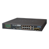 PLANET™ 8-Port 10/100TX 802.3at PoE + 2-Port Gigabit TP/SFP Combo Desktop Switch with PoE LCD Monitor - 120W [FGSD-1022VHP]