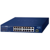 PLANET™ 16-Port 10/100TX 802.3at PoE + 2-Port 10/100/1000T + 1-Port Shared 1000X SFP Desktop Switch - 185W [FGSD-1821P]