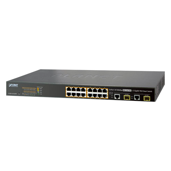 PLANET™ 16-Ports (+2 TP/SFP) PoE+ Manageable L2 Switch - 220W [FGSW-1816HPS]