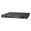 PLANET™ 16-Port 10/100TX 802.3at PoE + 2-Port Gigabit TP + 2-Port SFP Ethernet Switch with LCD PoE Monitor - 300W [FGSW-1822VHP]