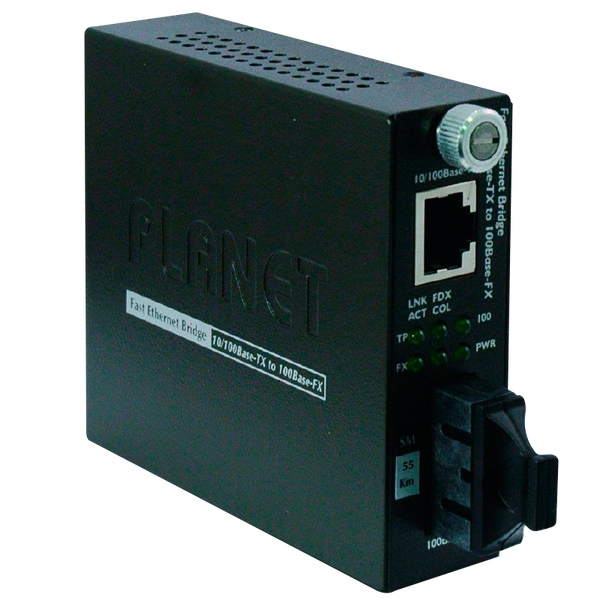 PLANET™ 10/100Base-TX to 100Base-FX (SC, Single-Mode) Smart Media Converter - 50km [FST-802S50]