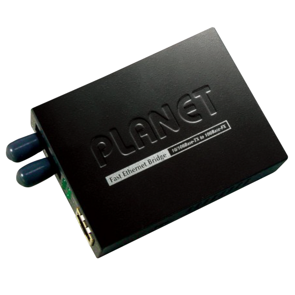 PLANET™ 10/100Base-TX to 100Base-FX (1 x ST, Multi Mode) Bridge Media Converter - 2Km [FT-801]