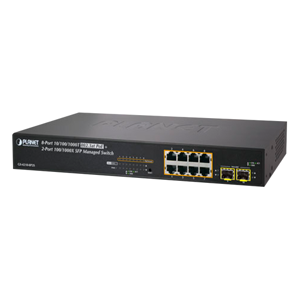 PLANET™ 8-Ports (+2 SFP) PoE+ Gigabit Manageable L2 Switch - 120W [GS-4210-8P2S]