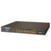 PLANET™ 24-Port PoE+ & 4-Port 10G SFP+ Managed Switch with LCD Touch Screen - L2+ with L3 Static Routing (600W) [GS-5220-24PL4XVR]