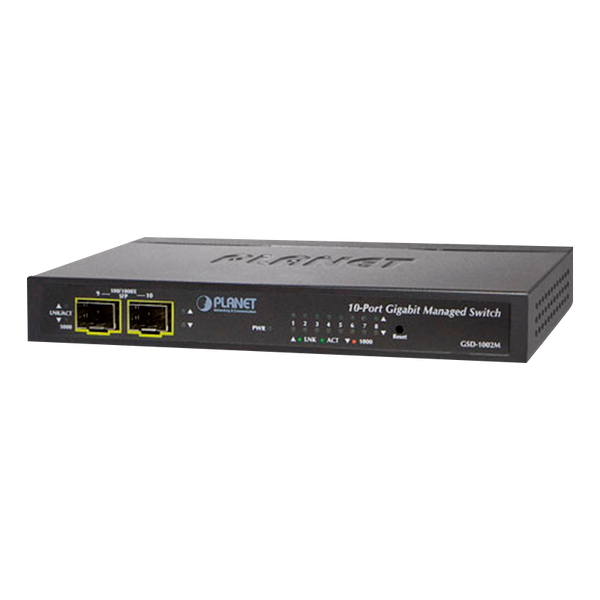 PLANET™ 8-Port + 2-Port SFP Managed Desktop Switch - L2 [GSD-1002M]