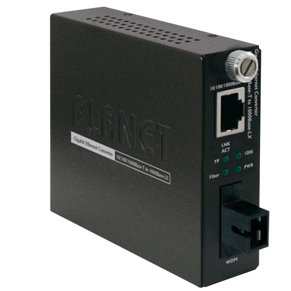 PLANET™ 10/100/1000Base-T to 1000Base-LX (WDM) Smart Media Converter-TX:1310nm-15km [GST-806A15]