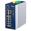 PLANET™ Industrial 8-Port 10/100/1000T 802.3at PoE + 2-Port 10/100/1000T+ 2-Port 100/1000X SFP Managed Ethernet Switch (Din Rail) - L2+ (240W) [IGS-5225-8P2T2S]