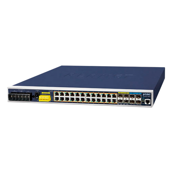 PLANET™ Industrial 24-Port 10/100/1000T 802.3at PoE (+4 10G SFP+) Managed Switch - L3 (440W) [IGS-6325-24P4X]