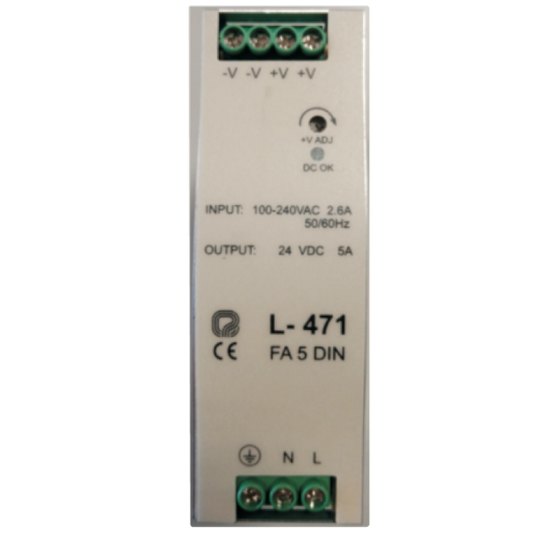 OPTIMUS™ FA-5DIN with 24VDC 5Amp - DIN Rail PSU [L471]