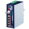 PLANET™ Industrial 4-Port 10/100TX PoE + 1-Port Coax Long Reach PoE Extender - DIN Rail [LRP-104CET]