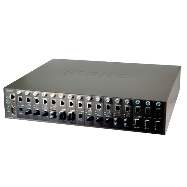 PLANET™ 16-Slot Chassis with Redundant PSU System (DC Power) [MC-1610MR48]