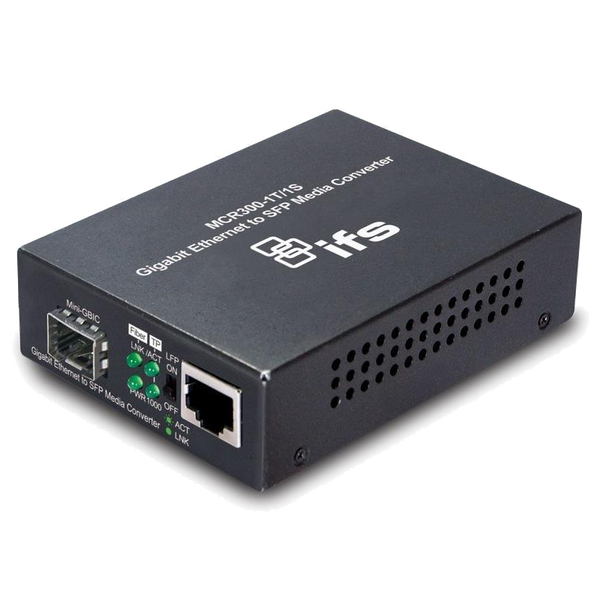 UTC™ IFS® 1-Port (+1 SFP) Non-Manageable Gigabit Ethernet Media Converter [MCR300-1T/1S]