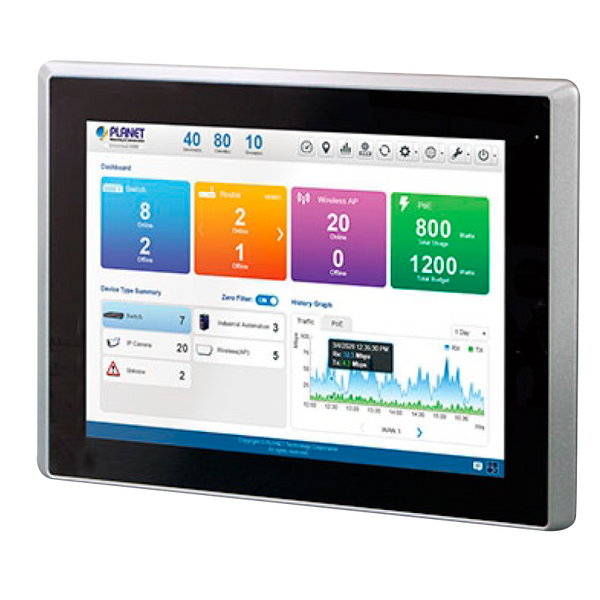 PLANET™ Enterprise-class Universal Network Management Controller with LCD Touch Screen (12”) [NMS-1000V-12]