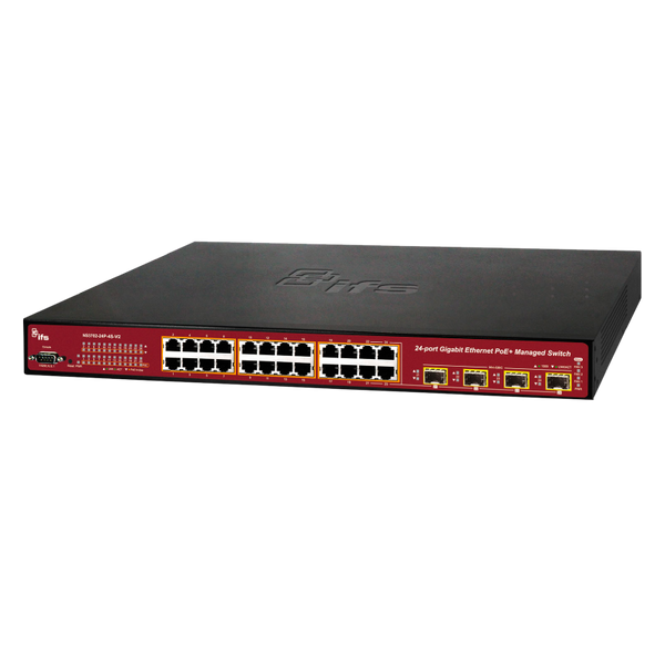 UTC™ IFS® 24-Ports (+4 SFP) Gigabit PoE+ Managed Switch L2 - 380W [NS3702-24P-4S-V2]