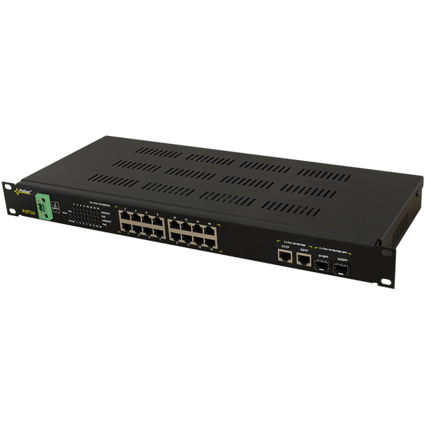 PULSAR® 16-Port (+2 TP, +2 SFP) PoE Gigabit Switch for 16 IP Cameras - 192W - Rack 19" [RSF116]