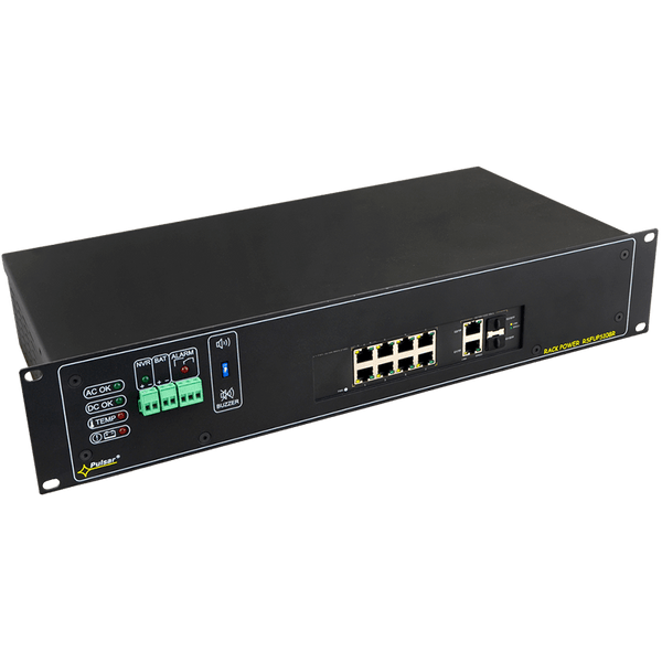 PULSAR® 8-Port (+2 TP/SFP) PoE+ Switch for 8 IP Cameras & NVR - 120W - Rack 19" (with UPS) [RSFUPS108R]