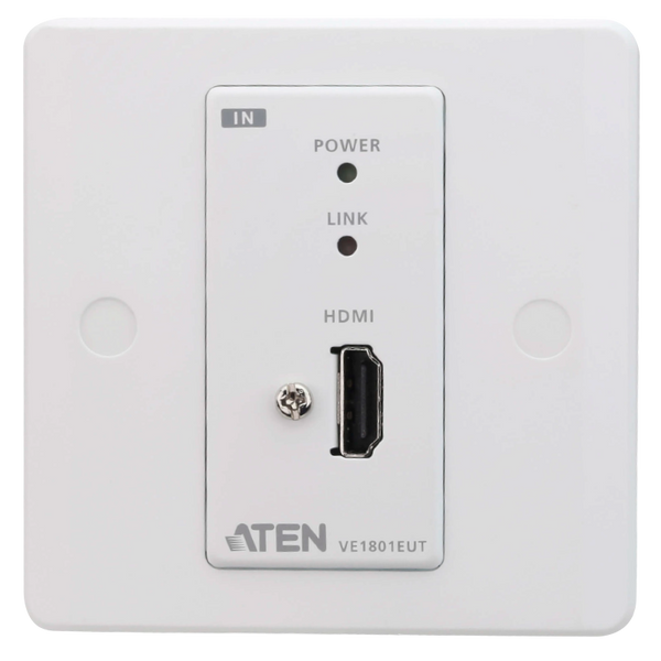 ATEN™ VE1801EUT HDMI HDBaseT-Lite Transmitter with EU Wall Plate (4K@40m) (HDBaseT Class B)  [VE1801EUT-AT-G]